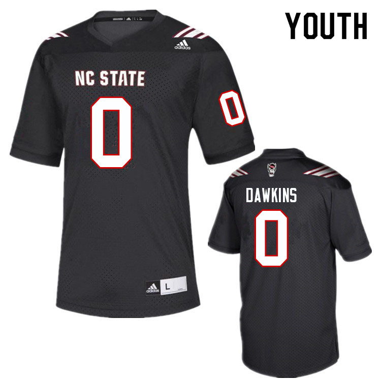 Youth #0 Terrell Dawkins NC State Wolfpack College Football Jerseys Sale-Black - Click Image to Close